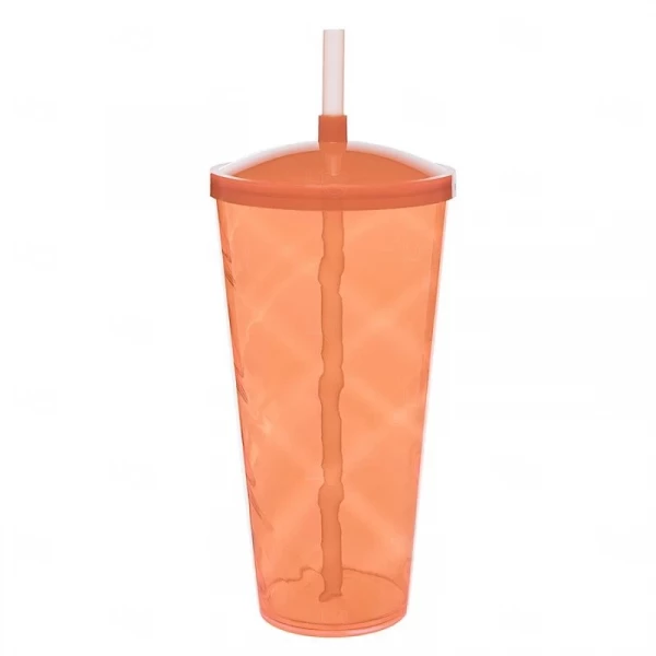 Copão C/ Canudo Personalizado - 1L (Leitoso ou Cristal) Laranja