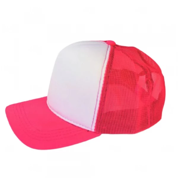 Boné Trucker Personalizado com Frente Branca Rosa Pink