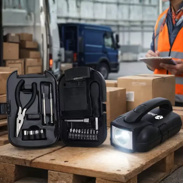 Kit Caixa de Ferramentas Personalizada com 19 Peças e Lanterna
