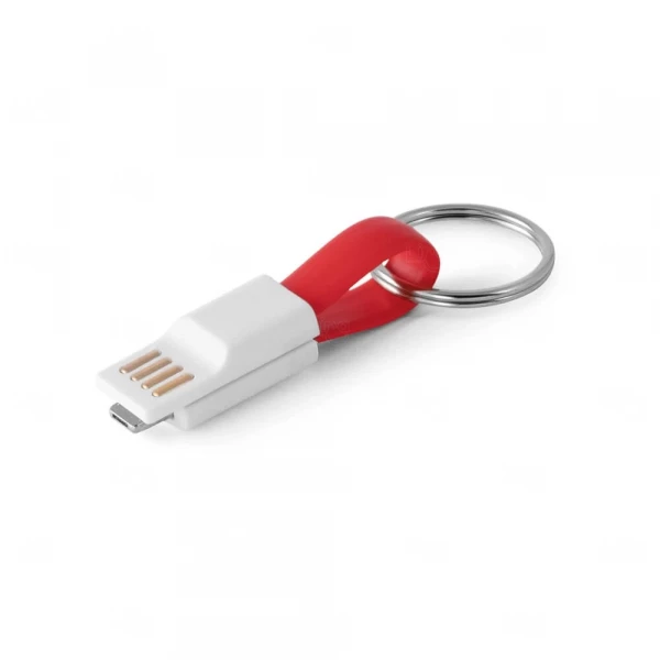 Cabo USB Com Conector Personalizado 2 em 1 Vermelho