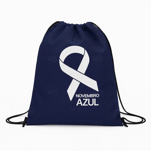Mochila Saco em TNT com Alças Personalizada - 38 x 33 cm