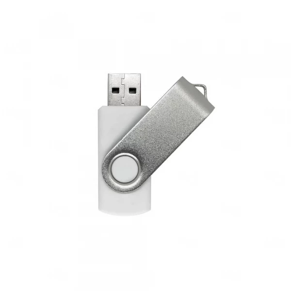 Pen Drive Personalizado Retrátil Colorido - 64GB Branco