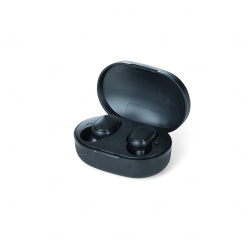 Fone de Ouvido Bluetooth com Case Carregador Personalizado Preto
