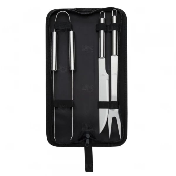 Kit Churrasco Inox Personalizado - 3 peças