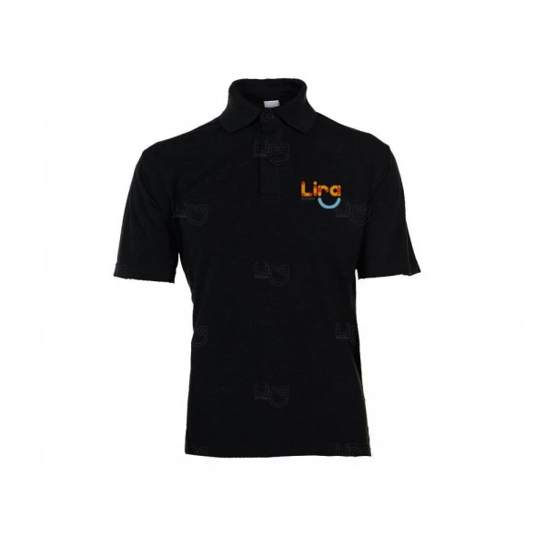 Camisa Polo Unissex Personalizada Preto