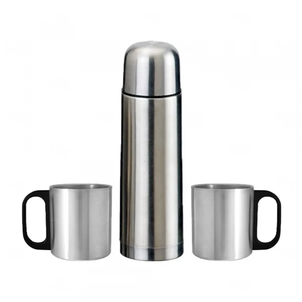 Kit Garrafa Térmica Personalizado - 4 peças Inox