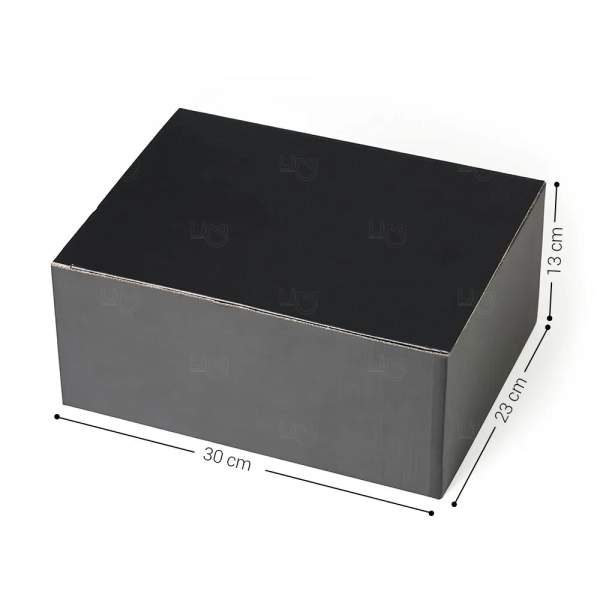 Caixa em Papelão Preta Fosca 30x23x13 cm Personalizada 