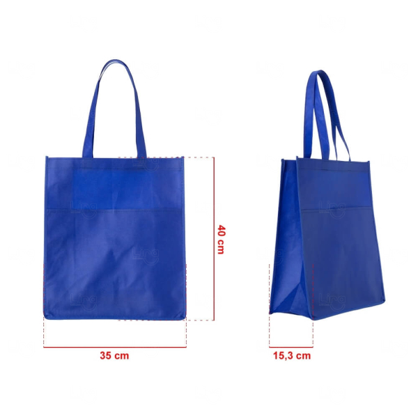 Sacola TNT com Bolso Frontal Personalizada - 40 x 35 cm 