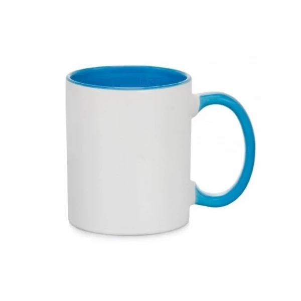 Caneca de Cerâmica Fundo Colorido Personalizada - 325ml Azul Claro