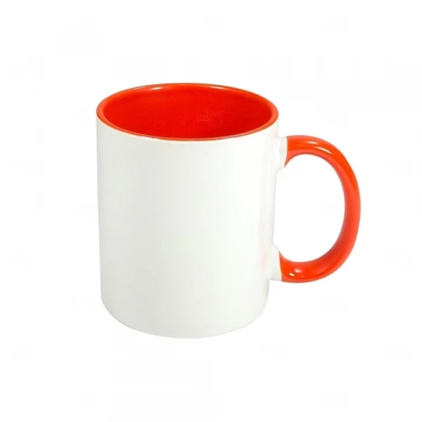 Caneca de Cerâmica Fundo Colorido Personalizada - 325ml Laranja