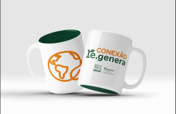 Caneca de Cerâmica Fundo Colorido Personalizada - 325ml 
