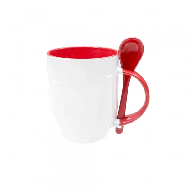 Caneca c/ Colher Personalizada - 325ml Vermelho