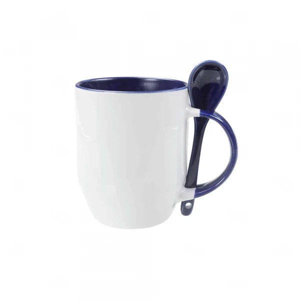 Caneca c/ Colher Personalizada - 325ml Azul