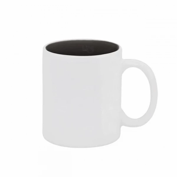 Caneca de Cerâmica com Fundo Colorido Personalizada - 325ml Preto