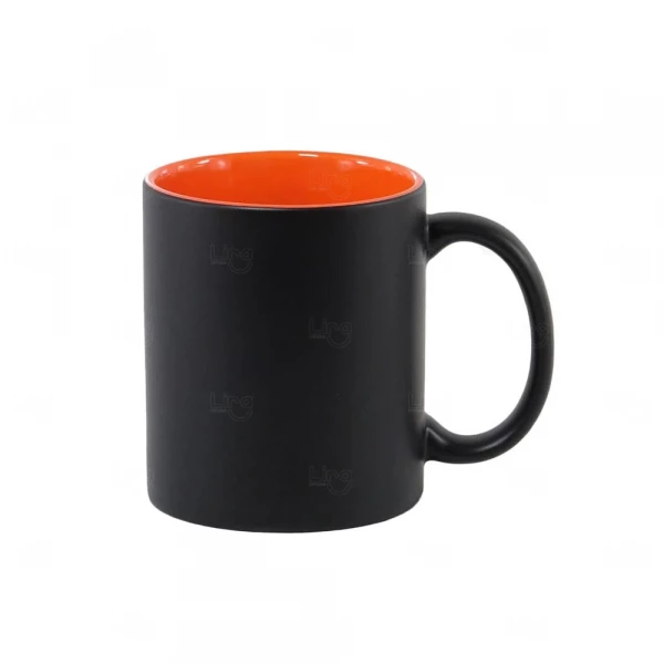 Caneca Mágica com Fundo Colorido Personalizada - 325ml Laranja