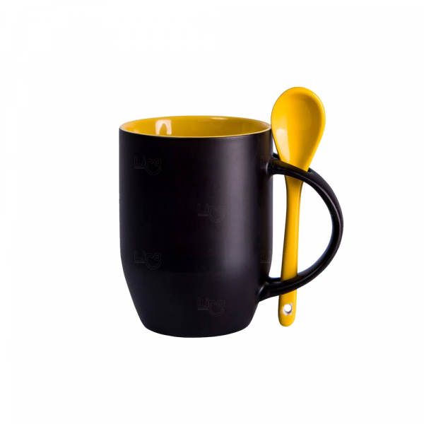 Caneca Colher Mágica Personalizada - 325ml Amarelo