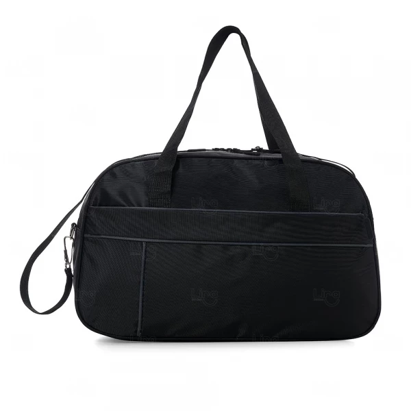 Bolsa para Viagem em Poliéster Personalizada - 31 x 49 cm Preto