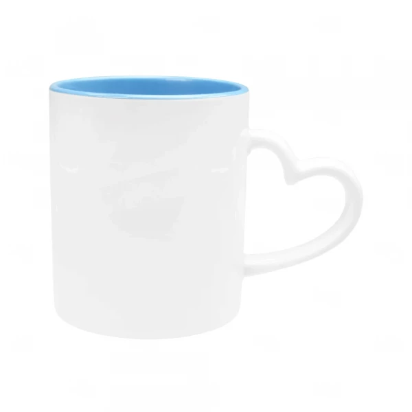 Caneca com Alça de Coração Interior Colorida 325ml Personalizada 
