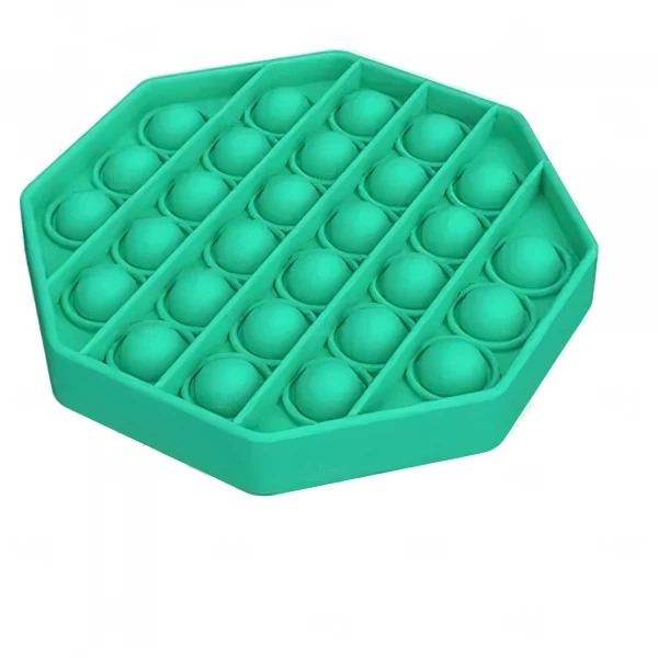 Fidget Pop It Toys Personalizado Octagono Verde Água