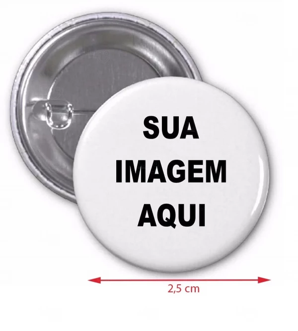 Botton Americanos personalizado - 2,5 cm Branco