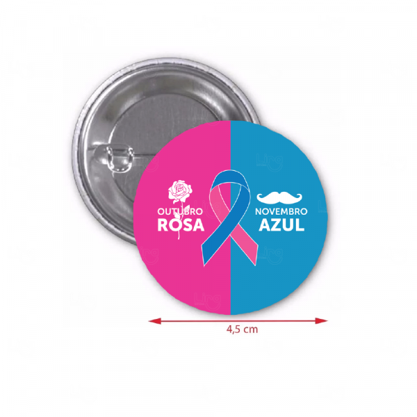 Botton Americano Personalizado - 4,5 cm Rosa e Azul