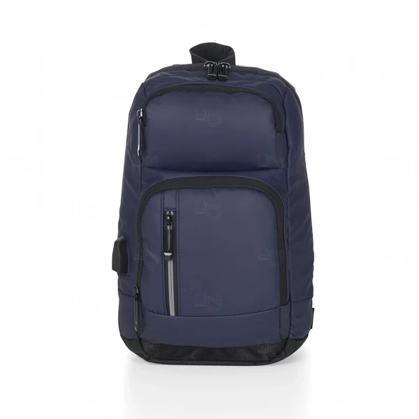 Mochila de Ombro Personalizada USB Azul