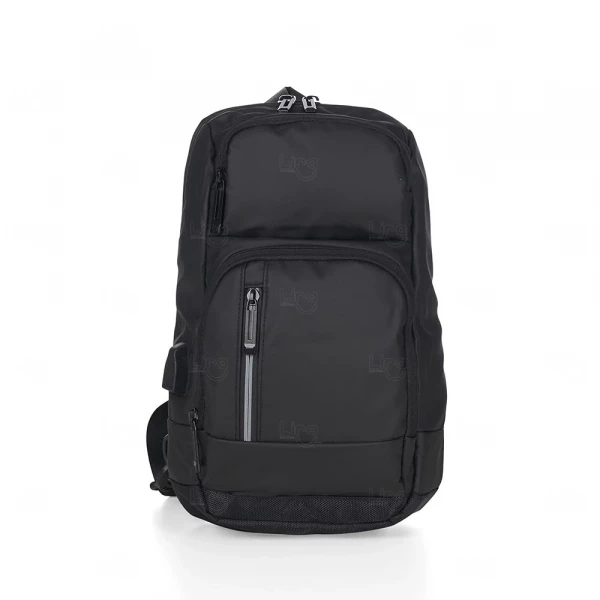 Mochila de Ombro Personalizada USB Preto