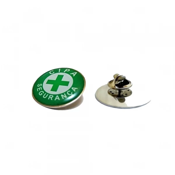 Pin em Aço Resinado Redondo ou Retangular Personalizado Verde