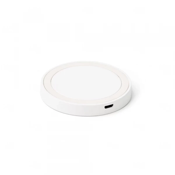 Carregador Wireless Personalizado em ABS e Silicone Branco