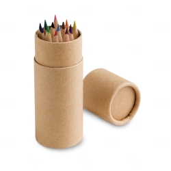Caixa personalizada com 12 lápis de cor Bambu