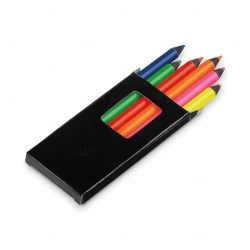 Caixa personalizada com 6 lápis de cor Preto