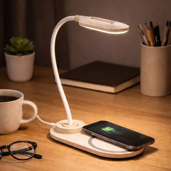 Luminária de Mesa Ecológica com Base de Carregamento