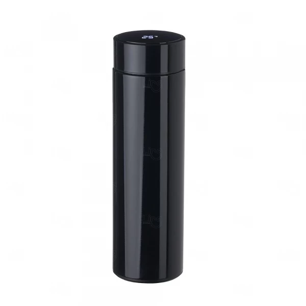 Garrafa Personalizada de Inox com Display LED - 450ml Preto