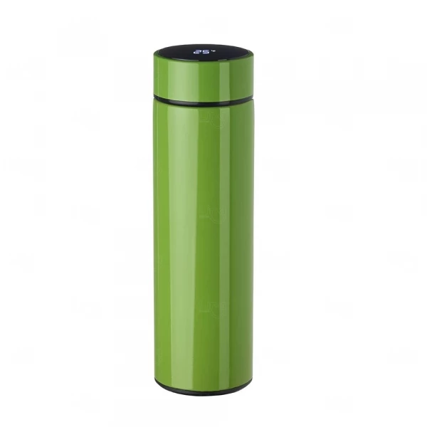 Garrafa Personalizada de Inox com Display LED - 450ml Verde