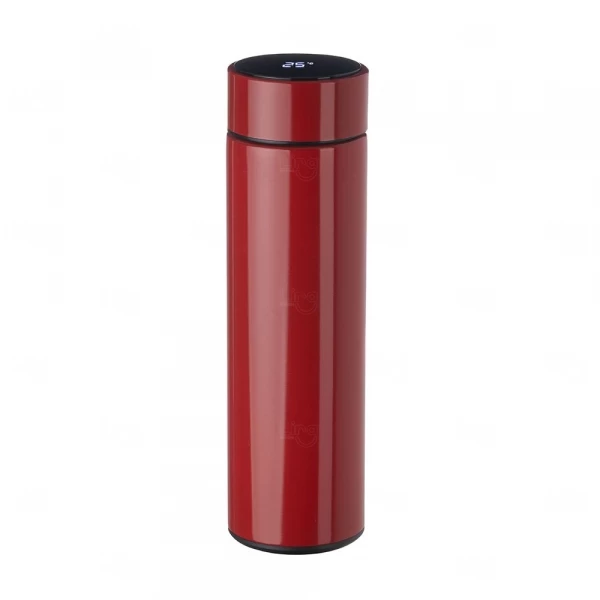 Garrafa Personalizada de Inox com Display LED - 450ml Vermelho