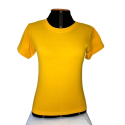 Camiseta 100% algodão Baby Look Personalizada Amarelo