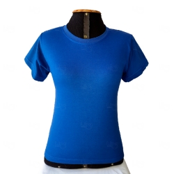 Camiseta 100% algodão Baby Look Personalizada Azul