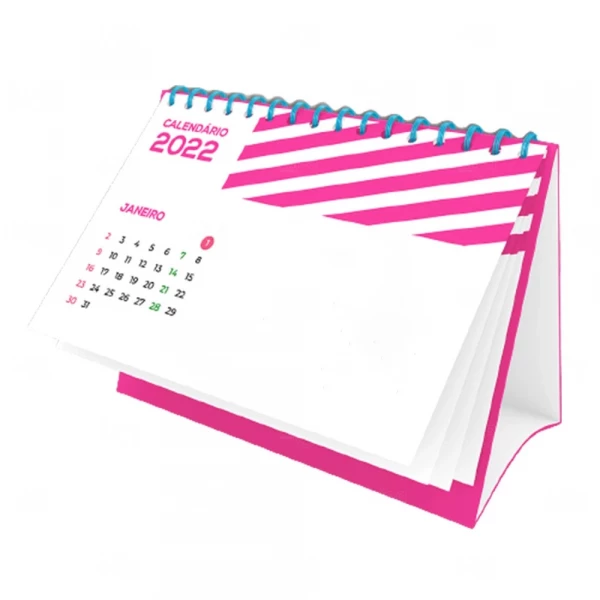 Calendario Personaliado 14 ou 7 Lâminas Rosa