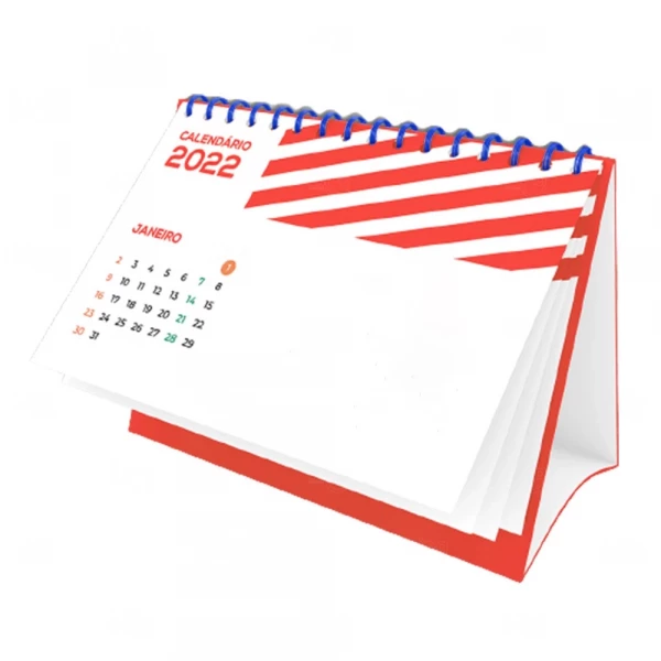 Calendario Personaliado 14 ou 7 Lâminas Vermelho