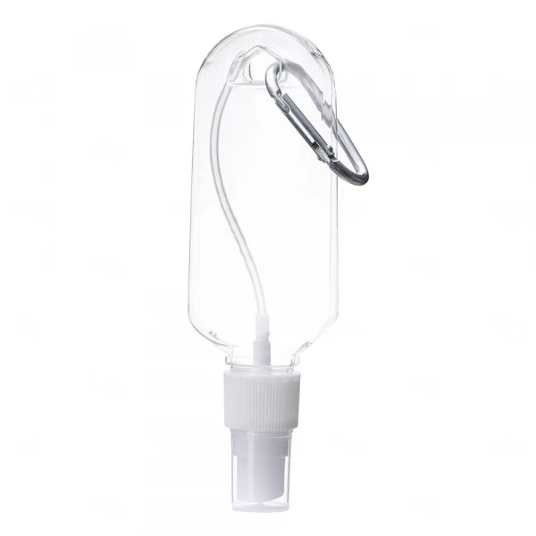 Frasco Plástico Personalizado com Mosquetão -  100ml Transparente