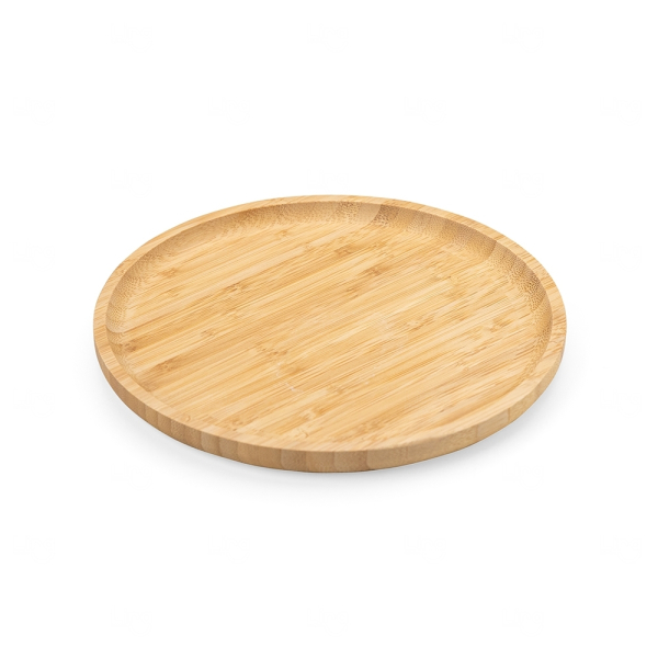 Petisqueira Redonda de Bambu 25cm Personalizada