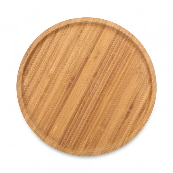 Petisqueira de Redonda de Bambu 30 x 30 cm Personalizada 
