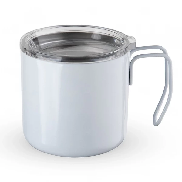 Caneca Inox Parede Dupla Personalizada - 350ml Branco