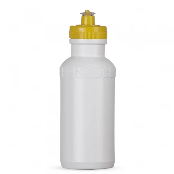 Squeeze Personalizada de Plástico - 500ml Branco e Amarelo