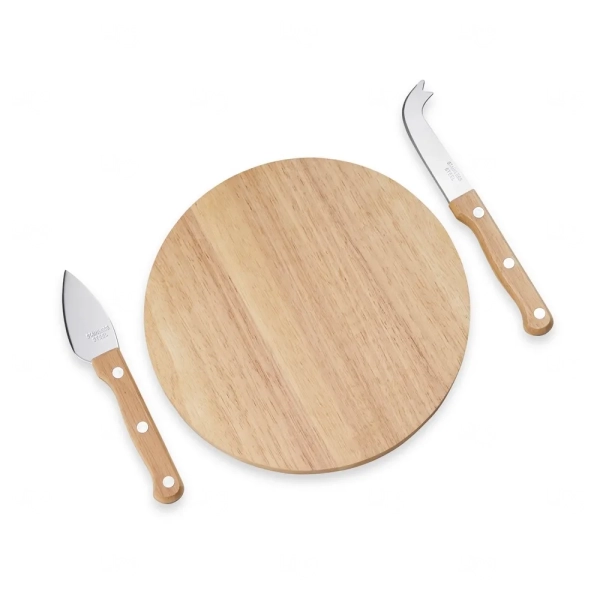 Kit Queijo 3 Peças com Estojo Kraft Personalizado 