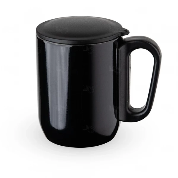 Caneca Inox Parede Dupla Personalizada - 250ml Preto