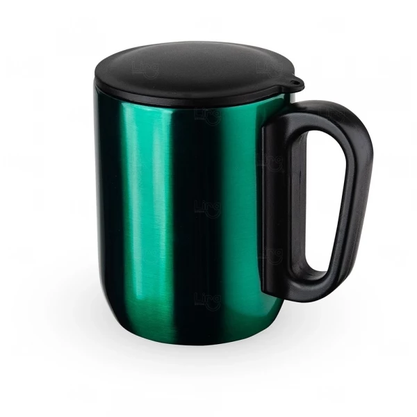 Caneca Inox Parede Dupla Personalizada - 250ml Verde