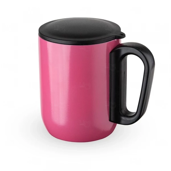 Caneca Inox Parede Dupla Personalizada - 250ml Rosa