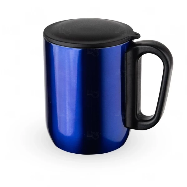 Caneca Inox Parede Dupla Personalizada - 250ml Azul