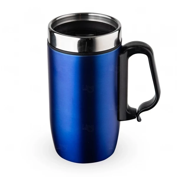 Caneca Inox Parede Dupla Personalizada - 275ml Azul